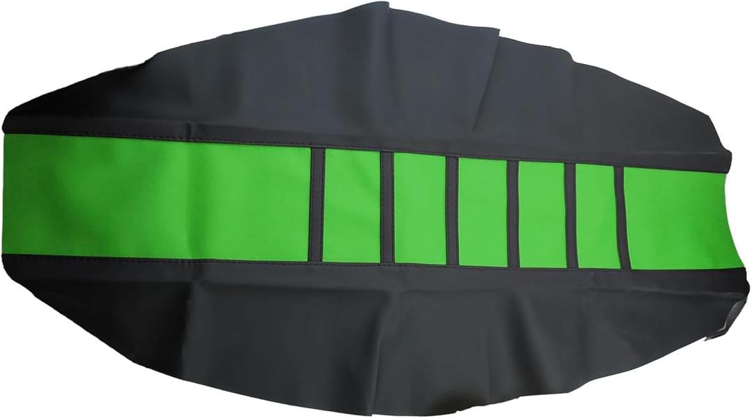 Motorcycle Universal Seat Cover Non-Slip Suitable Rubber Striped Seat Covers Soft For KX60 KX65 KX80 KX85 KX100 KX125 KX250 KX250F KX250R KX300 KX400 Dirt Pit Bike Motocross Off Road Motorbike (Green)