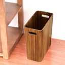 LiTY 3 Gallons Wooden Wastebaskets, Solid Acacia Wood Waste Basket with Handles, Rectangular Trash Can, Garbage Bin for Bedroom, Bathroom, Kitchen, Living Room, Office Decorative (11.4"L x 5.9"W x 11.8"H)
