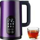 Electric Kettle with Temperature Control, 1.7L Stainless Steel Hot Water Kettle, 5 Presets for Tea & Coffee, 2H Keep Warm, Fast Boil, Auto Shut-Off & Boil-Dry Protection, Cordless Tea Kettle,Purple