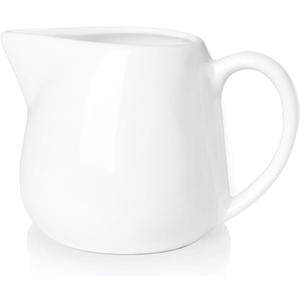 ONTUBE Ceramics Creamer Pitcher 11 oz Cream White