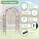 Garden Arch - 87"(H)*47"(L), Rust-Resistant and Sturdy Metal Garden Arbor, Trellis for Climbing Plants Outdoor, Use for Backyard, Patio, Lawn and Wedding Decorations（20MM Pipe）