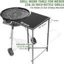 GRISUN Adjustable Grill Side Table for Weber 22 and 26 Inch Grills