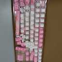 GTSP 104 Pink Keycaps Cute Japanese Custom Gaming keycap Set of Dye-Sub OEM Profile for Cherry Mx Gateron Kailh Switch 87/104 60% Mechanical Keyboard (Pink)