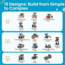 Solar Robot Building Kit STEM Gift for Boys Aged 8-13, DIY 15-in-1 Educational Science Building Toy, Solar or Battery Powered Robotic Set for Children Birthday with 212 Pieces