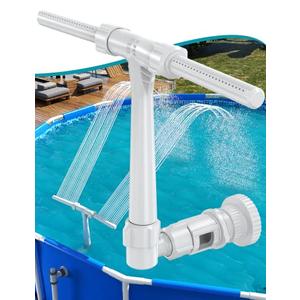 Pool Fountain for Above and In-Ground Pools, Adjustable Dual Spray Waterfall Sprinkler Cooler for Pool, Swimming Pool Spa Water Fountain, High-Pressure Pool Spray Fountain