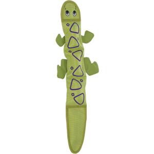 Outward Hound Fire Biterz Green Lizard Plush Firehose Material Interactive Dog Toy, Large (Large (Pack of 1))