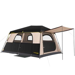FanttikOutdoor Zeta C10 Apex Canopy Tent, 10 Person Instant Cabin Tent Setup in 60s, Family Tent with Carry Bag for Family Camping & Hiking, Waterproof, Upgraded Ventilation