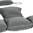  Garden Lounge Chair Cushion Set, Patio Egg Chair Seat, Armrest, Back Pad Cushion, Easy Clean & Replacement for Indoor & Outdoor Use, Dark Grey, Pack Of 2, 24x17 inches