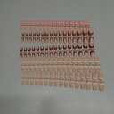 Jsiallye Deep French Tip Press on Nails,5 Colors French Press On Nails Short Square,No Need to File 4 in 1 Gel Nail Tips Pre-lasting,Soak off False Nail Tips for Women Nail DIY