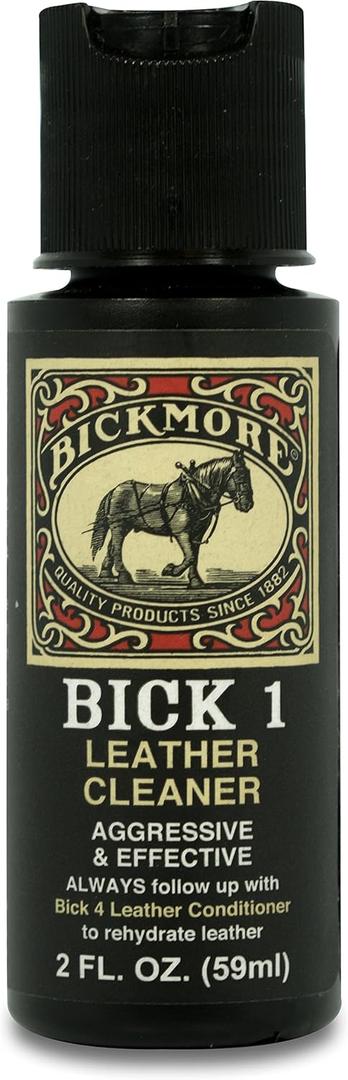 Bickmore Bick 1 Leather Cleaner 2 oz - Clean Dirt, Oil, Sweat, Salt, and Water Stains from all Colored, White, and Black Leather