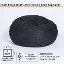 City Beanbag Junior Round Bean Bag Chair – Cozy Bean Bags Lounge for Kids & Small Adults, Premium Durable Fabric, Perfect for Bedroom or Playroom-Black Insert, 3FT Insert