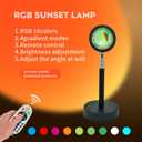 N//A Sunset Lamp Projector Rainbow Lamp,Floor Projection Floor Projector,Rainbow Night Light Projector,Change The Color of by Remote Control 16 180 Rotation RGB Colorful.