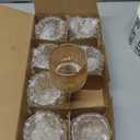 DARJEN Gold Ribbed Tealight Votive Candle Holders Set of 8 - Tea Light Candle Holders Glass for Table Centerpiece, Votive Candle Holders for Home, Wedding & Fall Decor