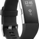 Fitbit Charge 2 Heart Rate + Fitness Wristband, Black, Large (US Version), 1 Count