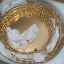 Goaste 3 Pack Crystal Cake Display Stand with Mirror, 14" 12" 10" Metal Pedestal Gold Round Cake Plate Stand, Dessert Cookies Fruit Serving Tray with Shining Crystal Beads for Wedding, Birthday Party