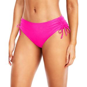 Daci Women Mid Waist Bikini Bottoms - Full Coverage Swim Bathing Suit Bottom Side Tied Swimsuit Bottoms (Medium, Pink)
