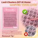 NYCAAR Lash Clusters Kit with Spikes Lash Clusters 120Pcs D Curl Anime Lash Extension Kit 8-18mm Manga Eyelash Extension Kit with Bond and Seal,Remover,Applicators DIY at Home(NY02)