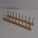 Brown Plate Wood Dish Drying Rack | Kitchen Countertop Plate Drainers | Pot Lid Holder - 17" x 4.5" x 4"