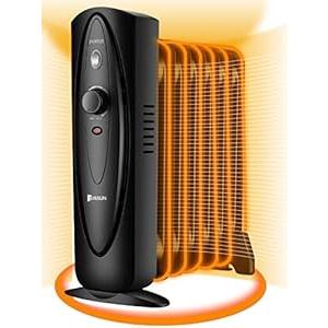 JASUN Oil Filled Radiator Heater, Adjustable Thermostat, Portable Space heater, Quiet Heater with Tip-over & Overheating Functions