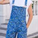 Bib Overalls for Men Shorts Romper Festival Jumpsuits Fashion Coveralls (Small, Blue-3)