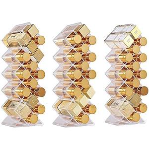 YIEZI Lipstick Holder Organizer 48 Spaces Acrylic Stackable Fish Shape Lipstick Tower, Lip Gloss Storage Stand, Perfect for Lipgloss Organizers Makeup Vanity Display, Clear (3 Pack)
