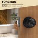 Door Knob with Lock and Key, Keyed Different Entry Door Knob, Exterior and Interior with Adjustable Latch for Bedroom & Bathroom, Round Ball Handle, Matte Black Finish, 3 Pack