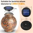 Replacement Solar Light Parts 2 Mode 2 Pack Warmwhite and RGB Color-Changing ,Solar Lights Replacement Top, Inserts for Lanterns, Waterproof DIY Outdoor Garden Patio Decor 3.53inch