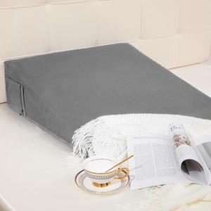 NookZuzu Dark Grey Wedge Pillow Case Cover,Bed Wedge Pillow Cover with Zipper,25"x25"x10" Pillowcase Protector with Side Pocket for Storage Soft, Breathable, Removable & Machine Washable