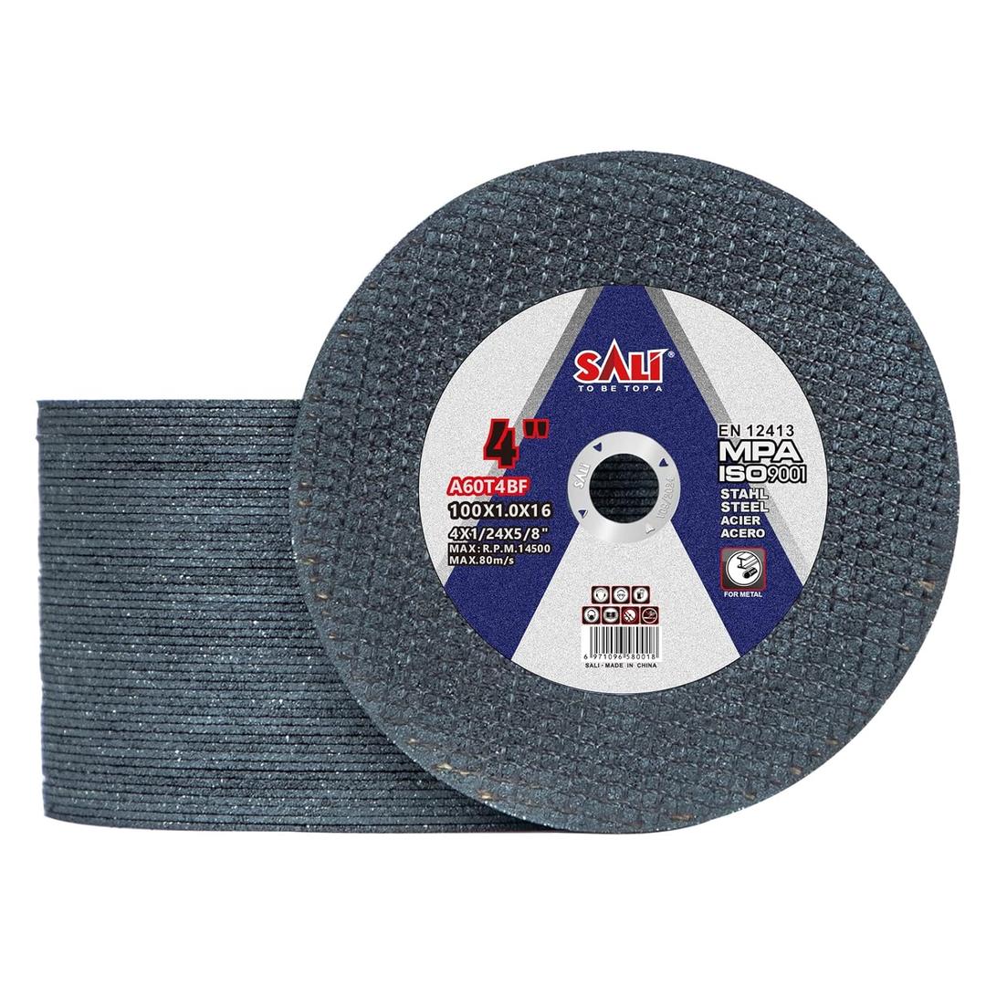 SALI 50 Pack Cut Off Wheels 4 Inch General Purpose Metal Cutting Wheel for 4" Grinders- Cutting Disc Aggressive Cutting 4" x 1/24" x 5/8" Operating Up to 14500 RPM and 80 M/S