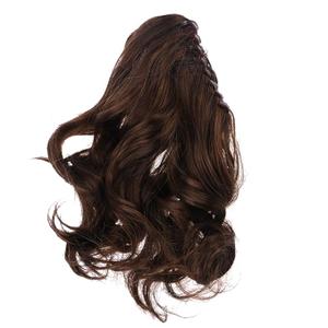 PartyKindom Curly Synthetic Hair Wig Jaws Clamp Ponytail Extension for Women Girls Light Brown Clip Hairpiece for Daily Wear Costumes Parties and More