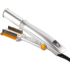 2 in 1 Fast Heating Electric Hair Iron for Hair Styling, Auto-Off Function, with 3 Adjustable Levels, Rotating Roller Curling Wand