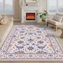 2x3 Entryway Rug 2x3 Washable Area Rugs Non-Slip Low Pile Throw Small Kitchen Rugs for Entryway Door Mat Indoor Entrance Bathroom,Printed Vintage Home Decor Rug (Pink Floral)