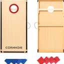 Cornhole Boards Set Regulation Size - 4'x2' Premium Solid Wood Corn Hole Toss Game with 8 Bean Bags