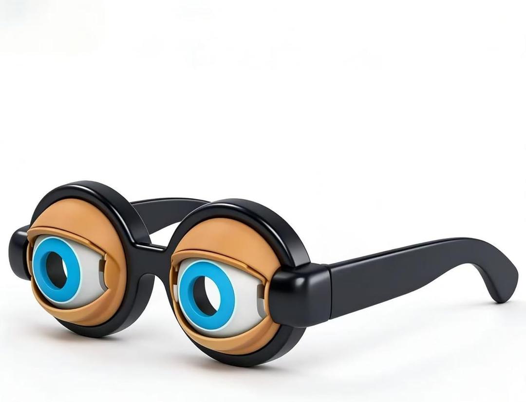 Funny Prop Glasses, Blinking Eye Glasses, Crazy Eyes Kinetic Winking Glasses, Novelty Funny Party Costume Props For Adults (Black)