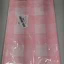 Kesfey 3 Packs Pink Gingham Tablecloth Pink and White Checkered Tablecloths 54 x 108 Inches Disposable Plastic Gingham Tablecovers Waterproof Rectangle Picnic Table Covers for Birthday Party Supplies