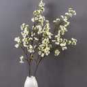Olivachel Artificial Flowers Faux Plum Cherry Blossom Branches Fake Long Flower Stems for Home Wedding Party Decoration (White, 4Pcs/Pack)