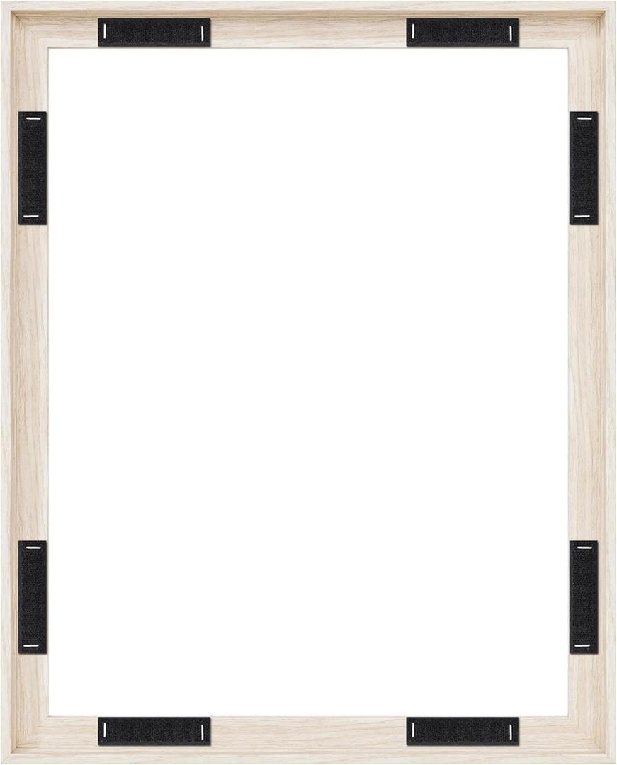 16x20 Canvas Frame, Natural Woodgrain Floating Frames for Finished Canvas Painting, Vertical or Horizontal Wall Hanging Floater Frame with Adhesive Velcro for wall Art, 1 Pack.