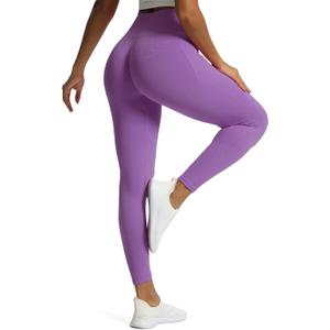 Aoxjox Workout Seamless Leggings for Women High Waisted Fitness Yoga Contour Sculpt Pants 22" (Chive Blossom)