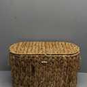 efluky Toilet Paper Storage Basket, Water Hyacinth Slim Toilet Paper Holder with Lid- Holds Up to 9 Mega Rolls, Home Bathroom Decor Organizer