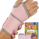 2 Pack Wrist Brace for Women, Adjustable Fits Both Right & Left Hands for Night Support Tendonitis Carpal Tunnel Arthritis Lifting Arthritis Tennis Sprained Typing Sports, Pink