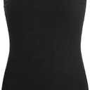 Milumia Girl's One Piece Swimsuit Cute Tie Dye Criss Cross Bathing Suit Swimwear (12 Years, Solid Black)