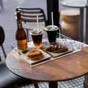 2 Pack Serving Tray with Handles, Clear Acrylic Tray for Serving Food, Large Outdoor Food Trays for Eating, Lucite Acrylic Trays for Appetizer, Pizza, Fruit and Drinks, Unbreakable, 16"12"