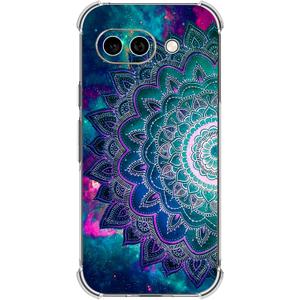 Beaucov Case for Pixel 9a,Mandala Flower Space Drop Protection Shockproof Case TPU Full Body Protective Scratch-Resistant Cover for Google Pixel 9a