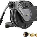 Giraffe Tools Pressure Washer Hose Reel 60ft, 1/4" Power Washer Hose Reel, Automatic Rewind, Wall Mounted, 4000 PSI