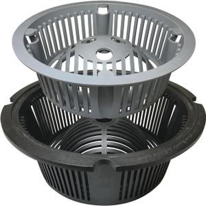 RectorSeal Guardian Drain Lock GDLDUO4500BSKR Duo 2-in-1 Basket Round Commercial Floor Sink Strainer, 9.5 Inch