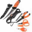 KastKing SteelStream 6pc Fishing Tool Kit - Corrosion Resistant Fishing Pliers with Lanyard, Fillet Knife, Floating Fish Lip Gripper, Fishing Braid Scissors, Tool Retractor, Fishing Gifts for Men