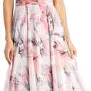 R&M Richards Women's Floral Chiffon Maxi Dress - Sleeveless Halter Neck & Hankie Hem Flowy Daytime Spring Summer Wear (12, Pink)