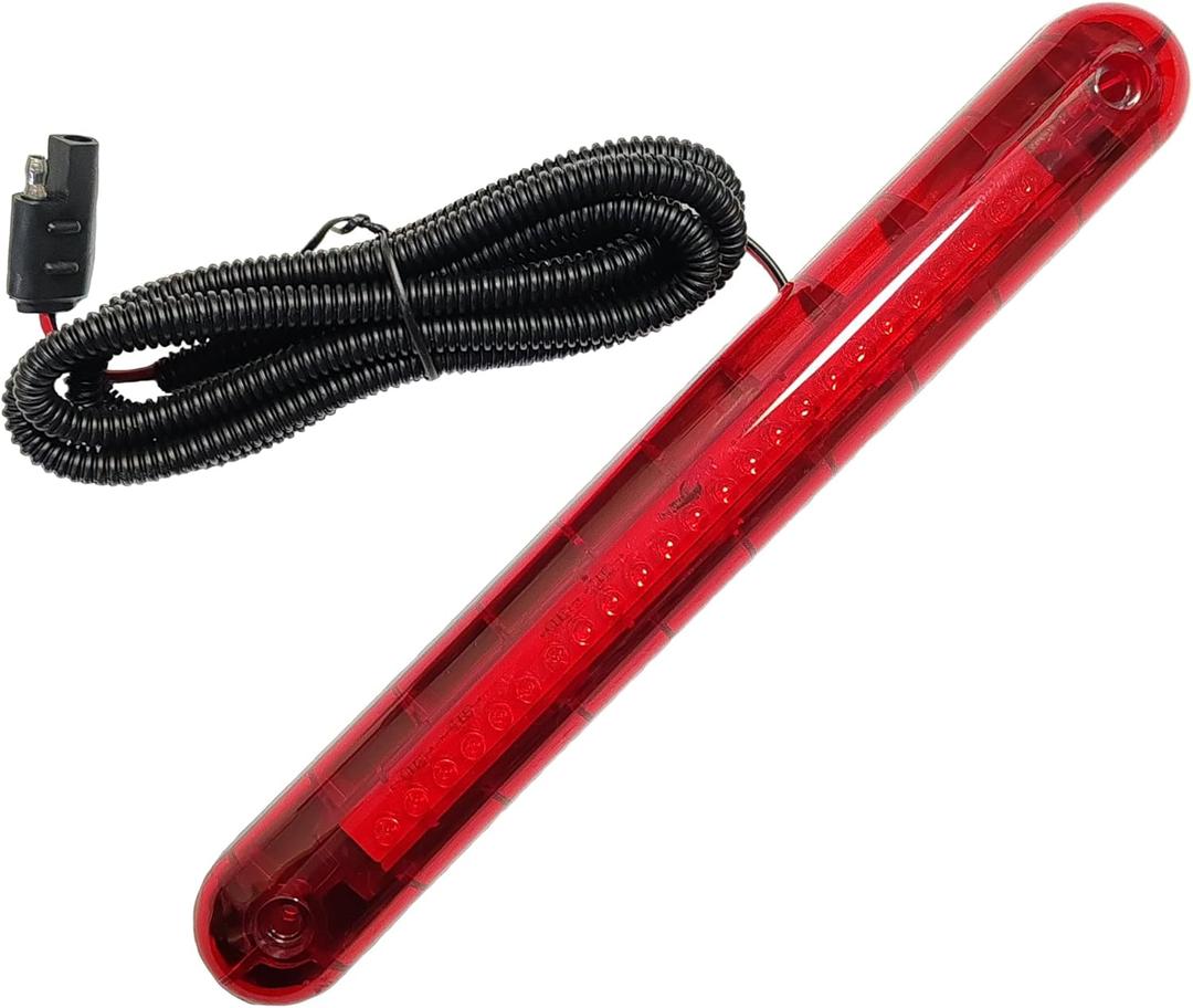 CYDZSW Third Brake Light Assembly 12V Universal,3rd Brake Lights Bar 24 LED,Stop Light Lamp Strip,Camper Shell Trailer Cargo High Mount Brake Light(Red)