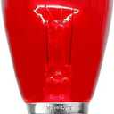 Novelty Lights 25 Pack S14 Outdoor Patio Edison Replacement Bulbs, E27 Medium Base, Red, 11 Watt