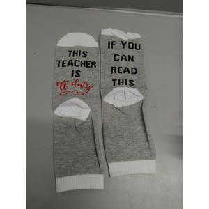 SATINIOR 6 Pairs Funny Teacher Socks Graduation Gifts for Teacher If You Can Read This Is off Duty Novelty Crew Sock SATINIOR 6 Pairs Funny Teacher Socks Graduation Gifts for Teacher If You Can Read This Is off Duty Novelty Crew Sock